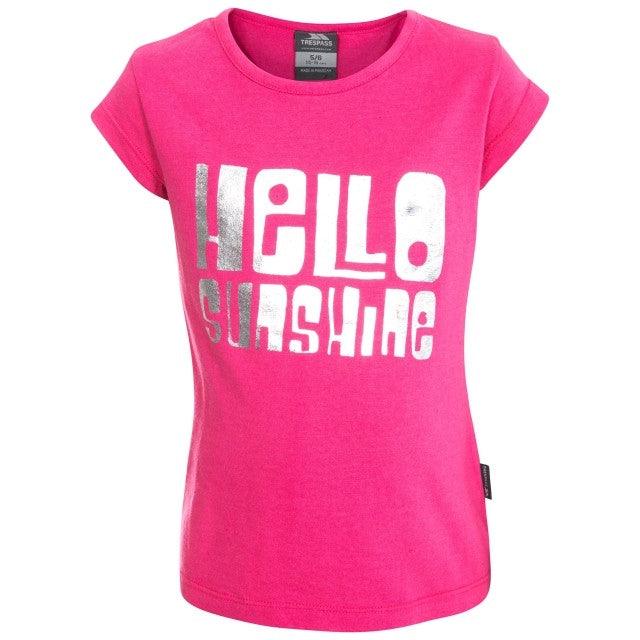 Trespass Girls' Hello Sunshine T-Shirt - Pink Lady