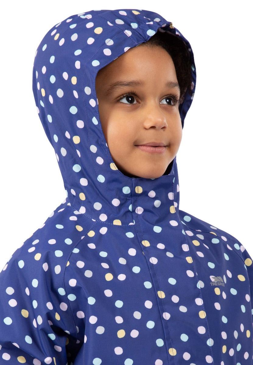 Trespass Hopeful Waterproof Jacket - Dark Blue Spotty - Towsure