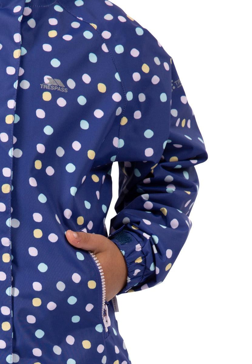 Trespass Hopeful Waterproof Jacket - Dark Blue Spotty - Towsure