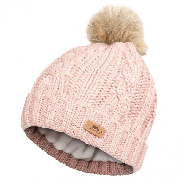 Trespass Lillia Women's Knitted Bobble Hat - Rose