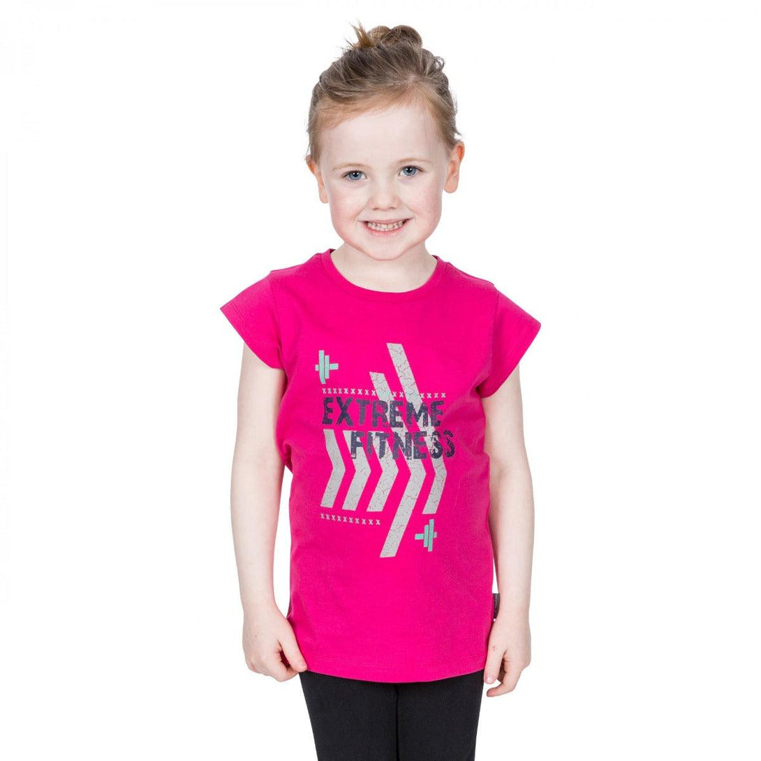 Trespass Naja Printed Kds Tee Hot Pink