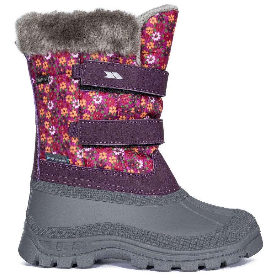 Trespass Vause Kids' Pull On Snow Boots - Floral Pink - Towsure