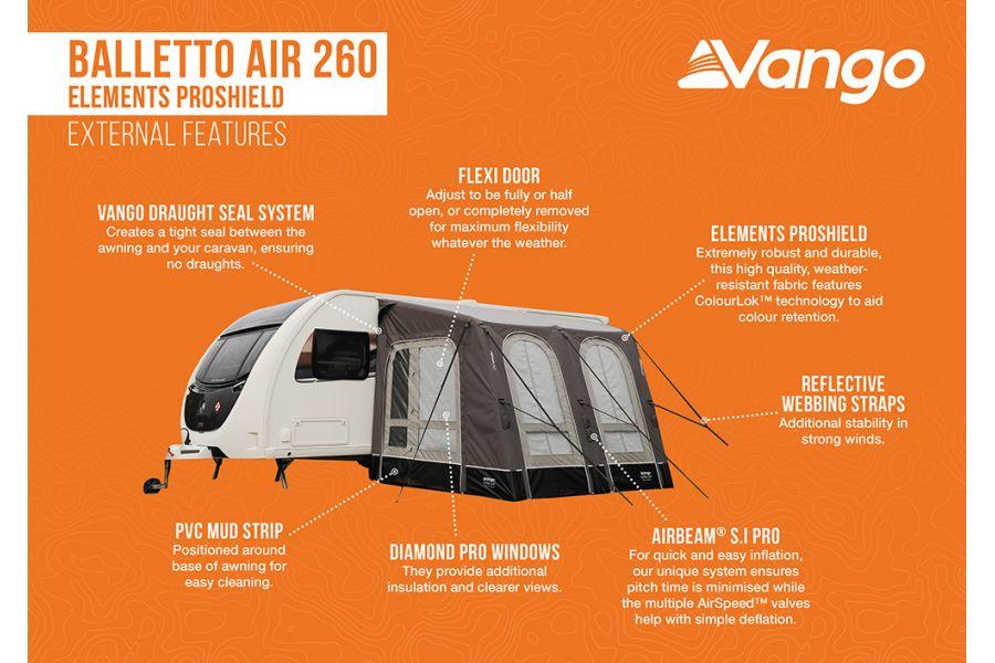 Vango Balletto Air 260 Elements Proshield Awning - Towsure