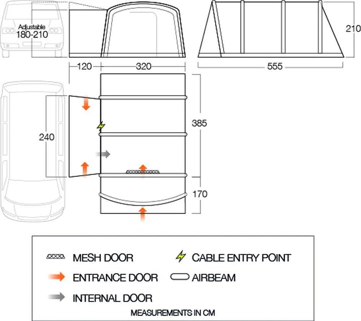 Vango Galli CC 2 Air Driveaway Awning 2024 - Towsure