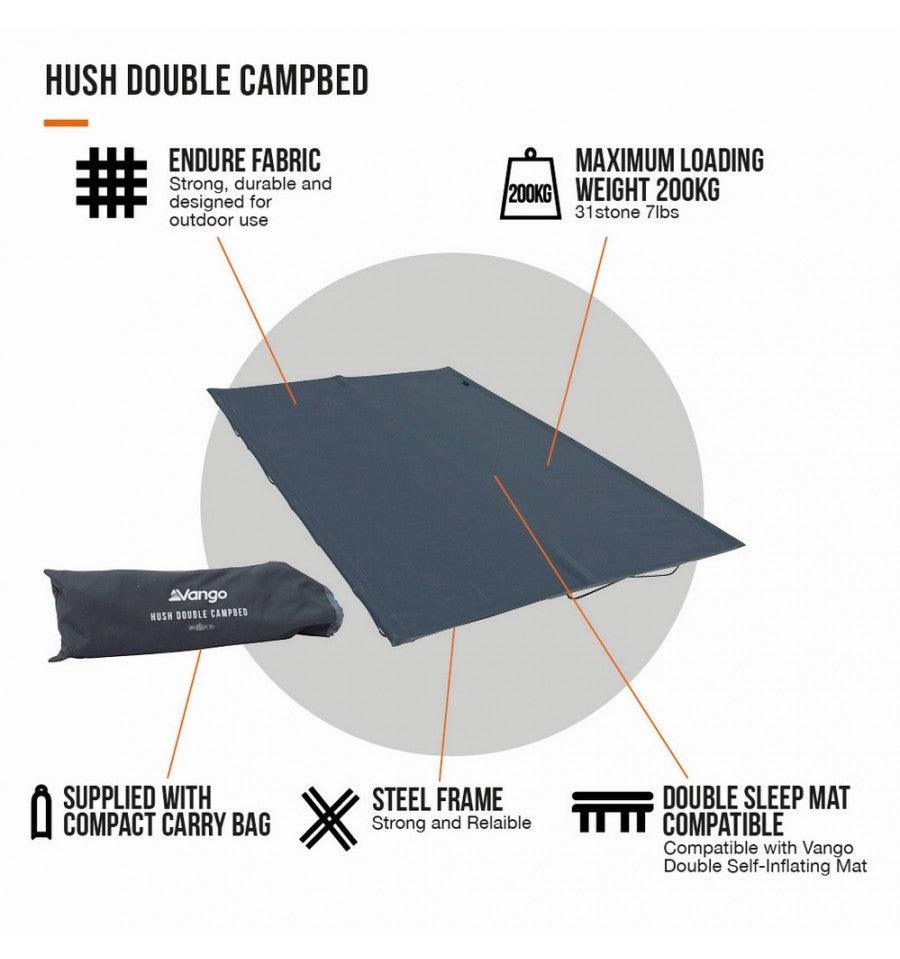 Vango Hush Double Campbed - Grey - Towsure