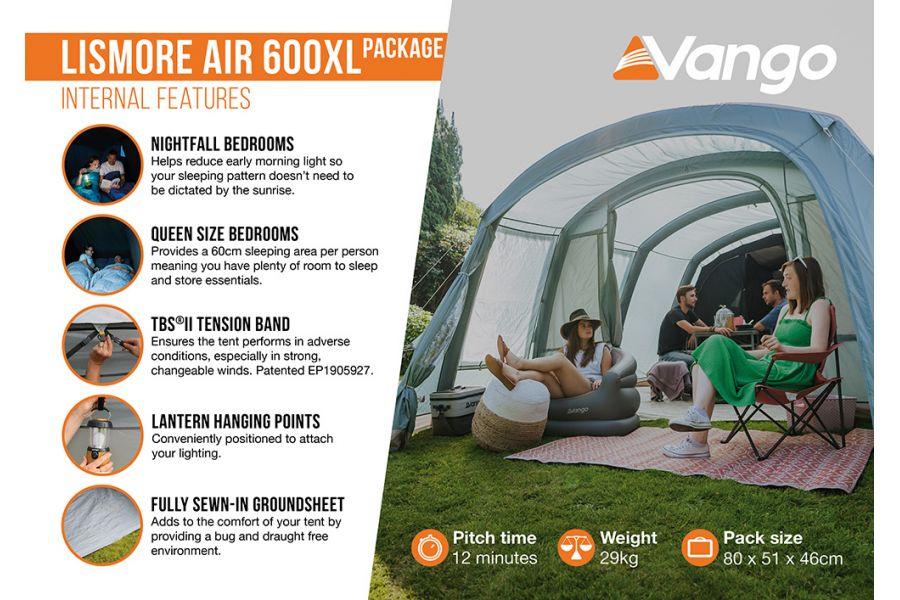 Vango Lismore Air 600DLX Tent & Footprint Package - Towsure