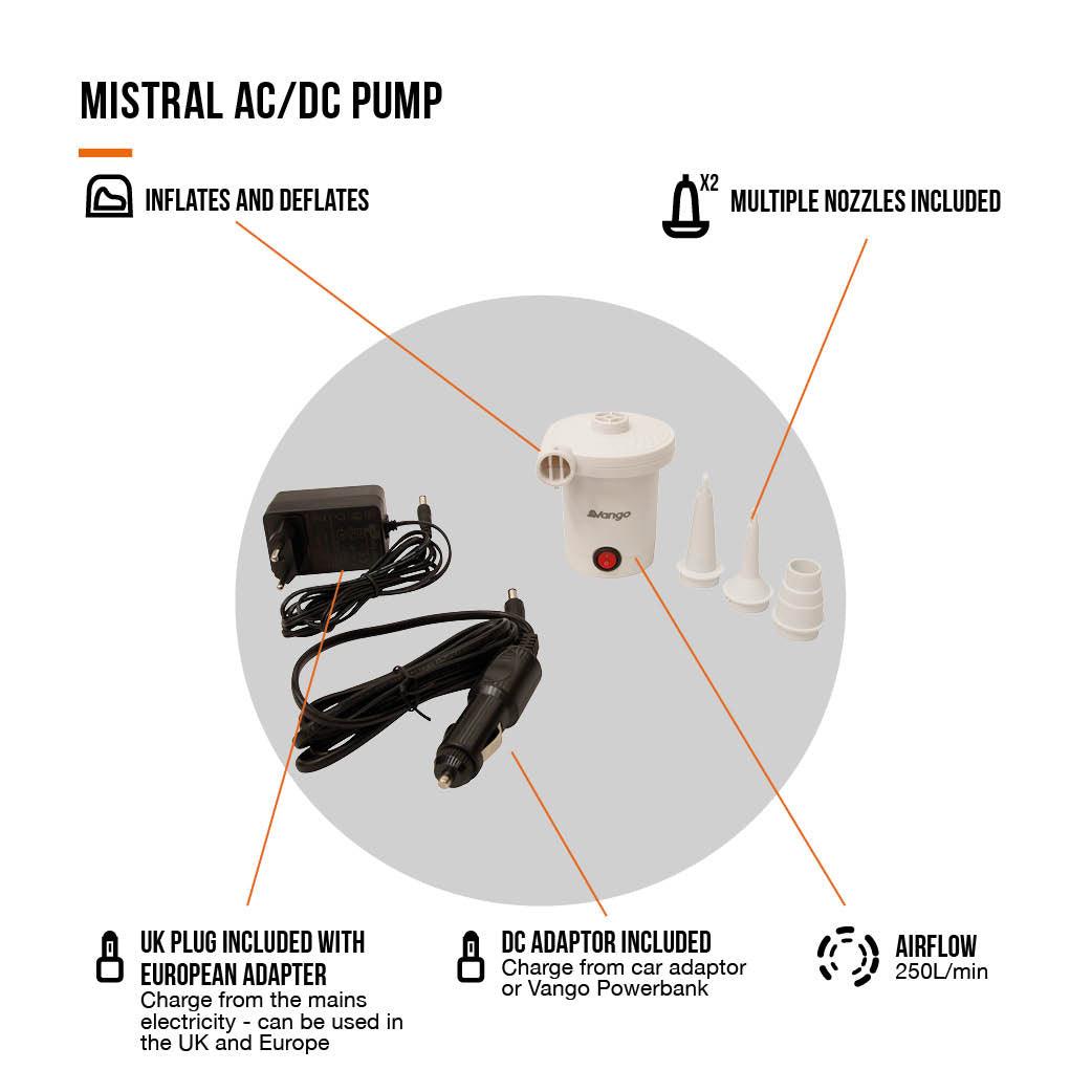 Vango Mistral AC/DC Camping Pump - Towsure