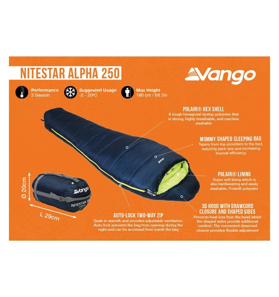 Vango Nitestar 250 Sleeping Bag - Classic Blue - Towsure