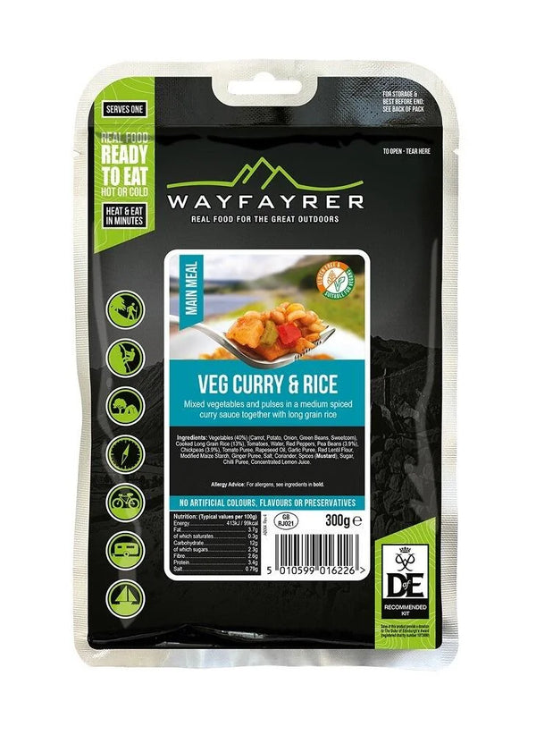 Wayfayrer Camping Meal - Vegetable Curry & Rice