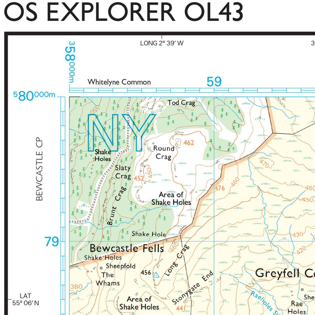 Waterproof OS Map OL43 - Hadrian's Wall - Towsure