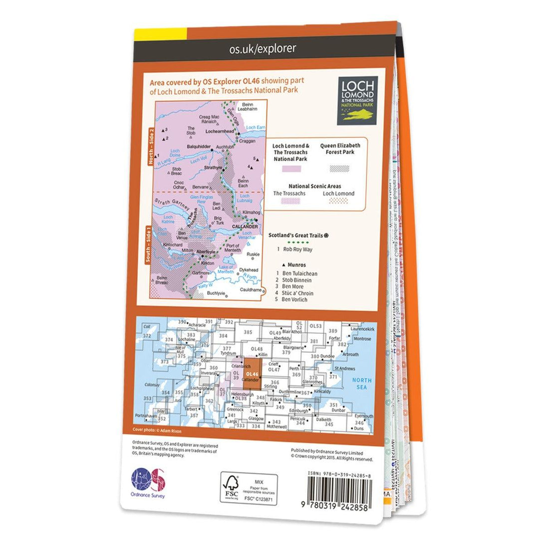 Waterproof OS Map OL46 - The Trossachs - Towsure