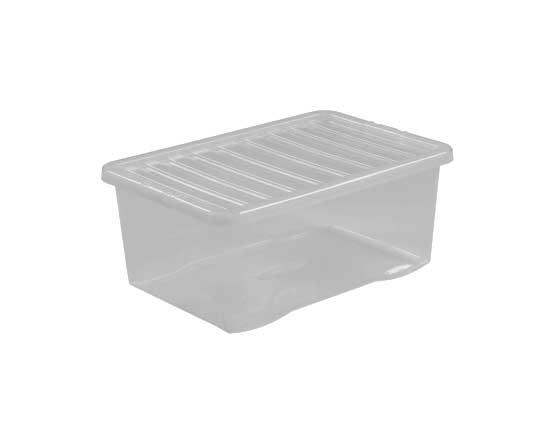 Wham Crystal 45L Box & Lid - Clear