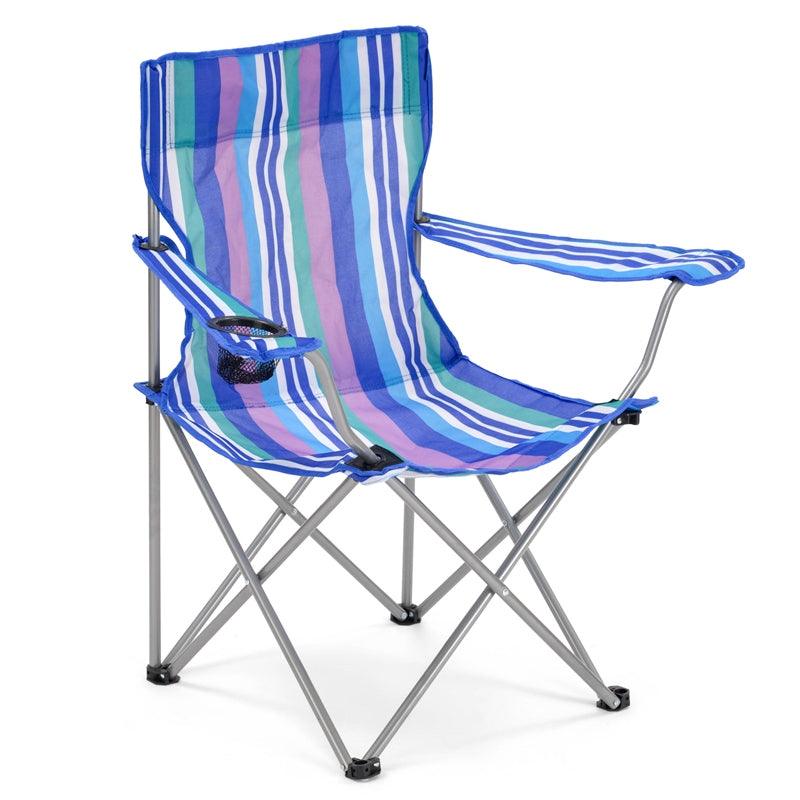 Wilton Bradley Folding Camping Chair - Blue Stripes - Towsure